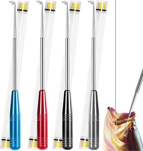 Fish Hook Remover Tool, Fishing Hook Quick Removal Descending Device, Fishing Gear Security Equipment Kits for Adult, Hook Extractor Accessories Detacher Tools with 4PCS Storage Tube in Saudi Arabia