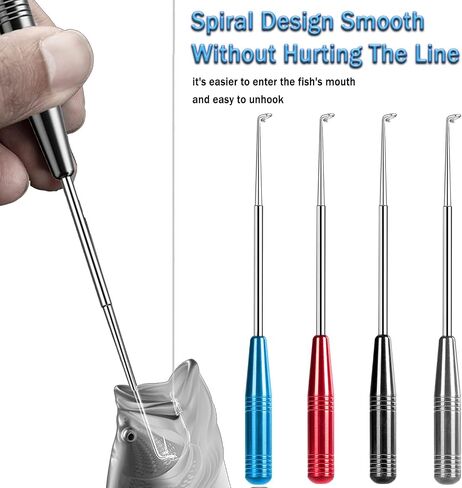 Fish Hook Remover Tool, Fishing Hook Quick Removal Descending Device, Fishing Gear Security Equipment Kits for Adult, Hook Extractor Accessories Detacher Tools with 4PCS Storage Tube in Saudi Arabia