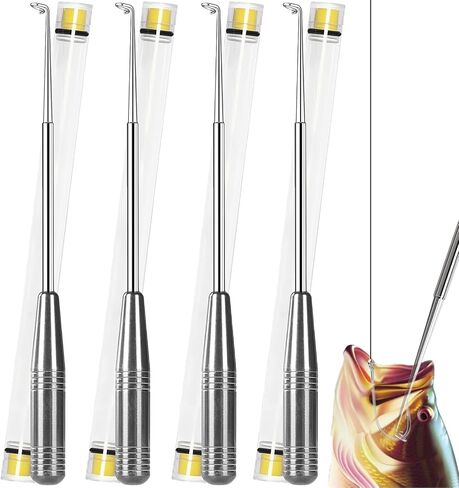 Fish Hook Remover Tool, Fishing Hook Quick Removal Descending Device, Fishing Gear Security Equipment Kits for Adult, Hook Extractor Accessories Detacher Tools with 4PCS Storage Tube in Saudi Arabia