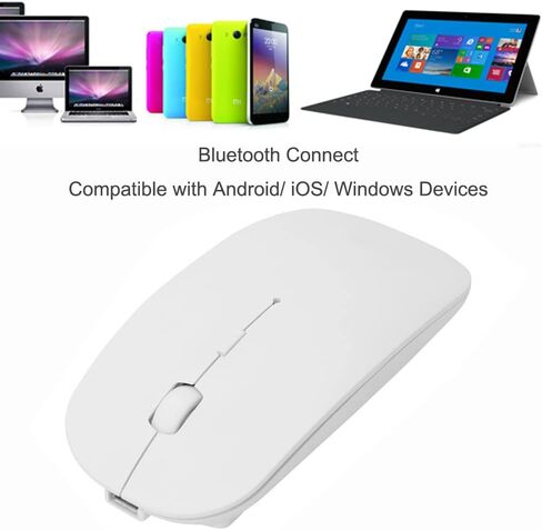 Bluetooth Wireless Dual Mode Mouse,Rechargeable Mouse for Mac/Windows/Android Tablet,Bluetooth Wireless Mouse for iPad/Mac/Laptop/PC/Computer,2.4G Wireless Mouse for Desktop/Notebook/Computer(Gray) in Kuwait