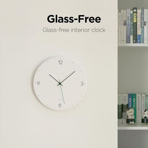 mooas إطار خشبي ساعة حائط مسطحة، 12 بوصة ساعة حائط خشبية غير موقوتة حركة الاجتياح ساعة حائط مزخرفة تعمل بالبطارية ساعة حائط للمنزل غرفة المعيشة المطبخ غرفة نوم مكتب المدرسة (بني فاتح) in Kuwait