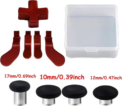 9 in1 Metal Thumbsticks for Xbox One Elite Series 2 Core Controller, Replacement Paddles for Xbox Elite Series 2 Core with 4 Swap Joystick, 4 Paddles,1 D-Pads(Red) in Kuwait