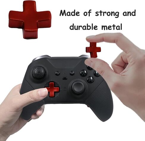 9 in1 Metal Thumbsticks for Xbox One Elite Series 2 Core Controller, Replacement Paddles for Xbox Elite Series 2 Core with 4 Swap Joystick, 4 Paddles,1 D-Pads(Red) in Kuwait