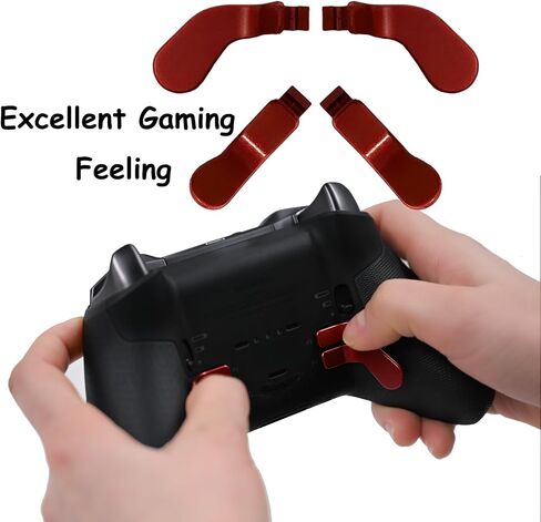 9 in1 Metal Thumbsticks for Xbox One Elite Series 2 Core Controller, Replacement Paddles for Xbox Elite Series 2 Core with 4 Swap Joystick, 4 Paddles,1 D-Pads(Red) in Kuwait