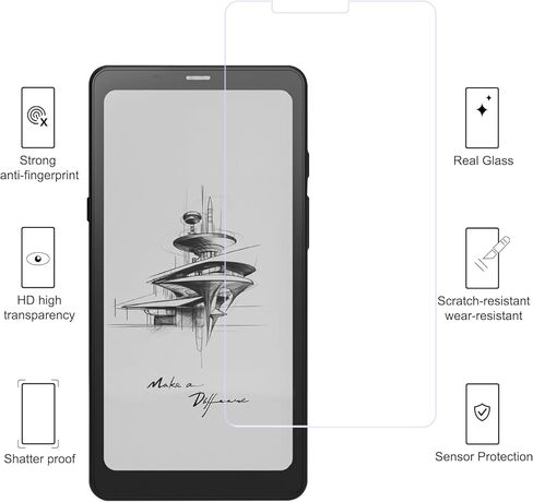 واقي شاشة مصمم لـ 6.13 بوصة Onyx Boox Palma/Boox Kant/Boox Kant 2 Mobile ePaper مضاد للوهج ومضاد للانعكاس ومضاد لبصمات الأصابع غير لامع من الجلد PET (فيلم ناعم غير لامع مضاد للانفجار) in Saudi Arabia
