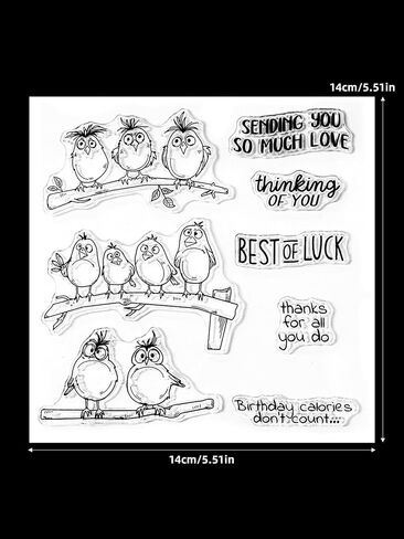 LZBRDY Cute Cartoon Fatty Birds Clear Stamp Set - DIY Scrapbooking, Metal Dies, Silicone Stamps for Cards, Albums, and Crafts in Saudi Arabia