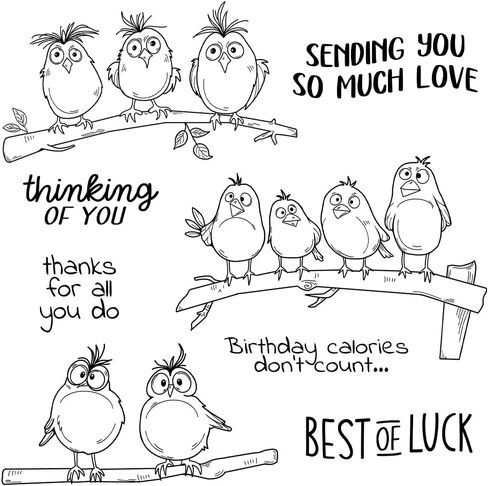 LZBRDY Cute Cartoon Fatty Birds Clear Stamp Set - DIY Scrapbooking, Metal Dies, Silicone Stamps for Cards, Albums, and Crafts in Saudi Arabia