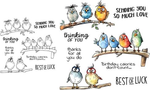 LZBRDY Cute Cartoon Fatty Birds Clear Stamp Set - DIY Scrapbooking, Metal Dies, Silicone Stamps for Cards, Albums, and Crafts in Saudi Arabia