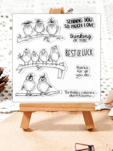 LZBRDY Cute Cartoon Fatty Birds Clear Stamp Set - DIY Scrapbooking, Metal Dies, Silicone Stamps for Cards, Albums, and Crafts in Saudi Arabia