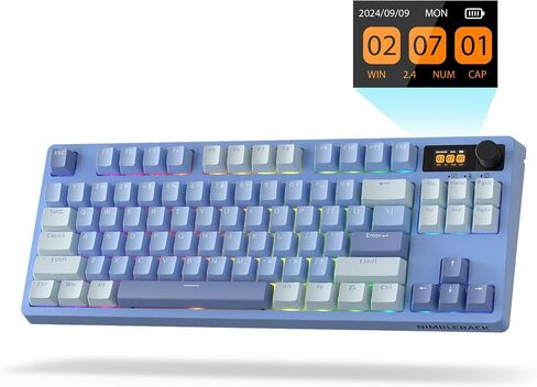 LTC Nimbleback NB841 PRO 75% Wireless Mechanical Keyboard w/Display Screen & Knob, 2.4G/ BT/USB-C Wired RGB 84 Keys Gaming Keyboard, 3-Layer Dampener, Hot Swap PCB, Software Support, Linear Switch in Saudi Arabia