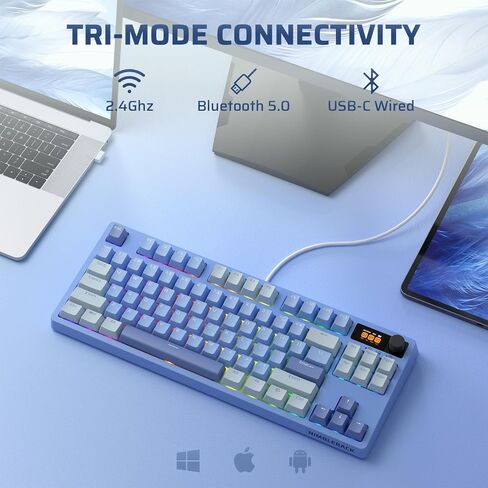 LTC Nimbleback NB841 PRO 75% Wireless Mechanical Keyboard w/Display Screen & Knob, 2.4G/ BT/USB-C Wired RGB 84 Keys Gaming Keyboard, 3-Layer Dampener, Hot Swap PCB, Software Support, Linear Switch in Saudi Arabia