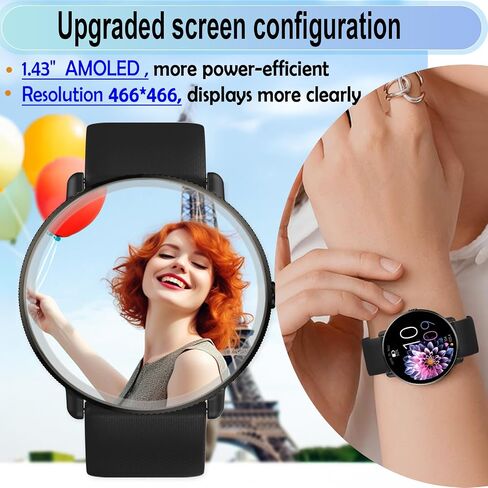Goodatech 1.43" SmartWatch for Men and Women with Phone Call, IP68 Waterproof, Smart Watch,Fitness Tracker,Compatible with iOS and Android (Gold) in Saudi Arabia