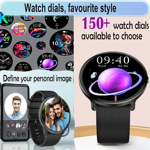 Goodatech 1.43" SmartWatch for Men and Women with Phone Call, IP68 Waterproof, Smart Watch,Fitness Tracker,Compatible with iOS and Android (Gold) in Saudi Arabia