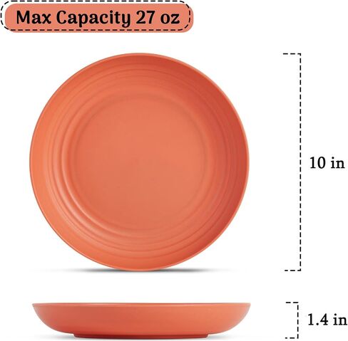 Wheat Straw Plates, Plastic Plates Reusable, Microwave Safe Plates, Kids Plates, 9 Inch Unbreakable Dinner Plates Set of 8, Camping Plate in Saudi Arabia