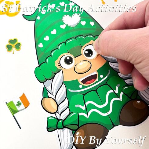 ملصقات Aowplc St. Patrick's Leprechaun Make-A-Face-36 ورقة للأطفال الحرف والمرح الحفلات in Kuwait