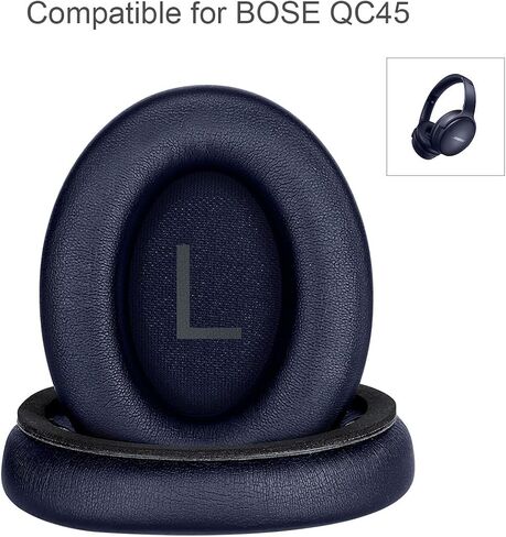منصات الأذن البديلة Elzo لـ Bose QuietComfort 45 (QC45)/QC SE سماعات ، جلد أكثر ليونة ، رغوة إلغاء الضوضاء عالية الكثافة ، سمك إضافي ، أسود in Kuwait