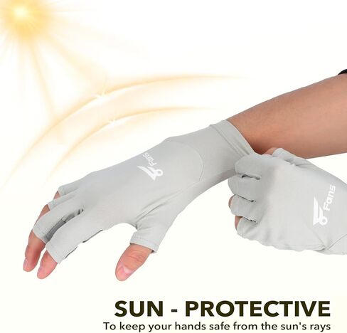 8 Fans Fishing Gloves UPF50+ Fly Fishing Gloves, Fingerless Gloves Sun Protection Gloves Men Women for Outdoor, Kayaking, Cycling, Rowing in Saudi Arabia