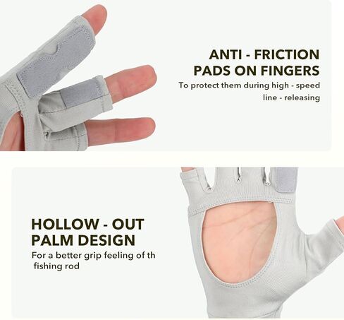 8 Fans Fishing Gloves UPF50+ Fly Fishing Gloves, Fingerless Gloves Sun Protection Gloves Men Women for Outdoor, Kayaking, Cycling, Rowing in Saudi Arabia