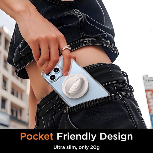 Upgraded Magnetic Phone Grip, Compatible with MagSafe, Silicone Comfy Removable Loop Grip, Phone Grip Finger Ring Holder for Back of Phone for iPhone Pro Max/Plus/16/15/14/13/12, Stone in Kuwait
