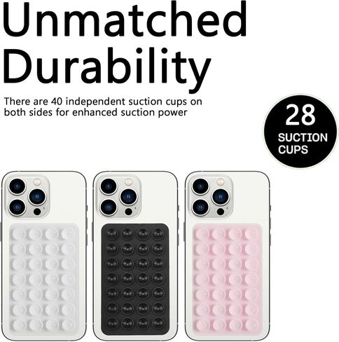 DreamsLink.LC Silicone Double-Sided Suction Phone Mount - Light Pink Small | Detachable Sticky Phone Grip Hands-Free for Selfies & Videos, Trending TikTok items Gift for Content Creators, 3.74″x2.2″ in Kuwait