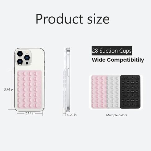 DreamsLink.LC Silicone Double-Sided Suction Phone Mount - Light Pink Small | Detachable Sticky Phone Grip Hands-Free for Selfies & Videos, Trending TikTok items Gift for Content Creators, 3.74″x2.2″ in Kuwait