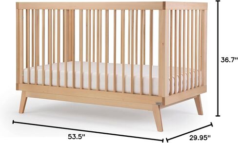 dadada Baby Soho 3-in-1 Convertible Wood Crib Bed, Made in Italy, White | Crib to Toddler Bed, GREENGUARD Gold Certified, Baby-Safe Finish, Sustainable Beechwood, Modern Design, 3 Adjustable Heights in Saudi Arabia