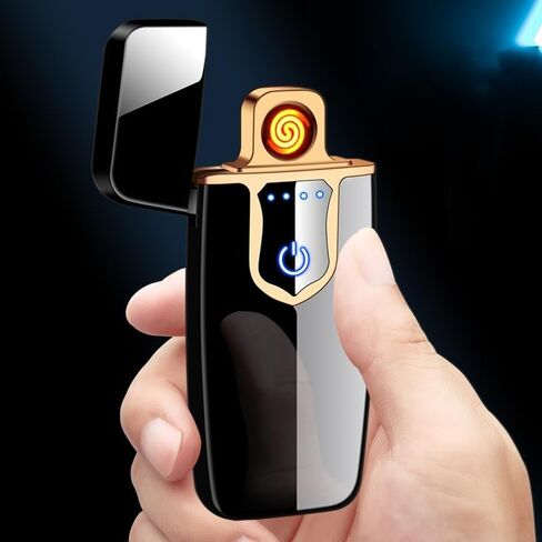 Plasma Dual Arc Lighter, USB Rechargeable Lighter, Electric Lighter, Windproof Flameless Lighter, Pocket Metal Lighter, Incense, Camping (Matte Black) in Saudi Arabia