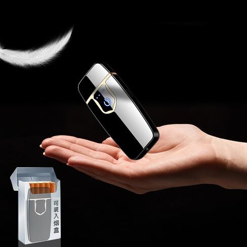 Plasma Dual Arc Lighter, USB Rechargeable Lighter, Electric Lighter, Windproof Flameless Lighter, Pocket Metal Lighter, Incense, Camping (Matte Black) in Saudi Arabia
