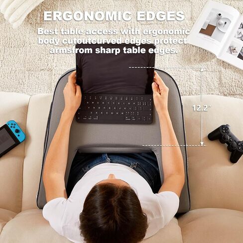 مكتب اللفة ، وسادة ألعاب ، حامل كمبيوتر محمول ، وسادة مكتب كمبيوتر محمول ، وسادة قراءة الأريكة ، وسادة القراءة لللفة ، وملحقات الكمبيوتر المحمول ، وسادة القراءة مع الأسلحة للبالغين (رمادي) in Kuwait