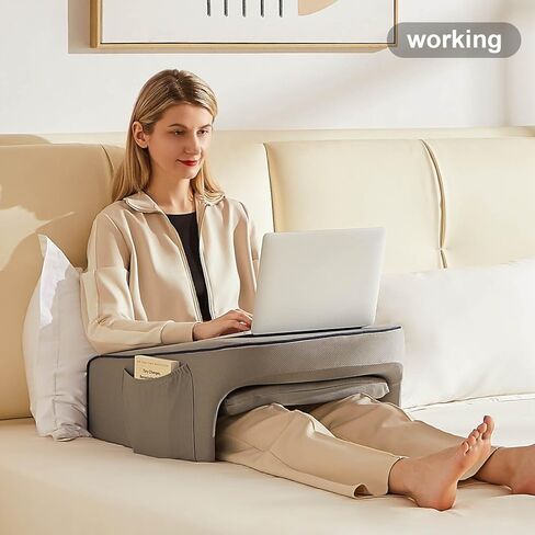 مكتب اللفة ، وسادة ألعاب ، حامل كمبيوتر محمول ، وسادة مكتب كمبيوتر محمول ، وسادة قراءة الأريكة ، وسادة القراءة لللفة ، وملحقات الكمبيوتر المحمول ، وسادة القراءة مع الأسلحة للبالغين (رمادي) in Kuwait