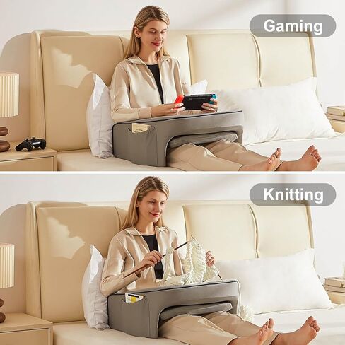 مكتب اللفة ، وسادة ألعاب ، حامل كمبيوتر محمول ، وسادة مكتب كمبيوتر محمول ، وسادة قراءة الأريكة ، وسادة القراءة لللفة ، وملحقات الكمبيوتر المحمول ، وسادة القراءة مع الأسلحة للبالغين (رمادي) in Kuwait