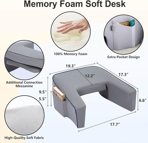 مكتب اللفة ، وسادة ألعاب ، حامل كمبيوتر محمول ، وسادة مكتب كمبيوتر محمول ، وسادة قراءة الأريكة ، وسادة القراءة لللفة ، وملحقات الكمبيوتر المحمول ، وسادة القراءة مع الأسلحة للبالغين (رمادي) in Kuwait