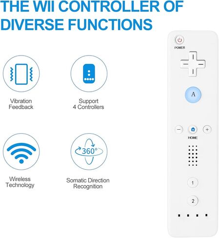 Crifeir Wii Remote and Nunchuck Controller, Compatible with Wii/Wii U Consoles, with Vibration Feedback/Built-in Speaker Function（RB） in Kuwait