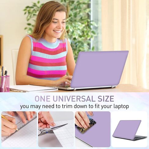 12.1-15.6 Inch Laptop Skin Decal, Black, PVC, Universal, Waterproof, Scratch Resistant, Reusable in Saudi Arabia