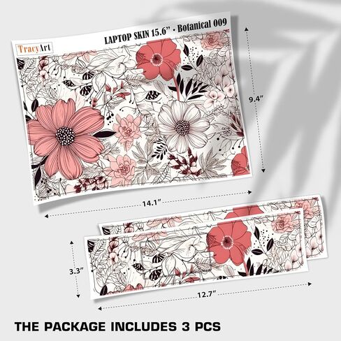 Laptop Skin Decal HP 15.6" - Botanical, Laptop Cover Sticker, No Cutting Required, No Bubble, Waterproof, Scratch Resistant - Including Wide Screen and Wrist Pad in Saudi Arabia