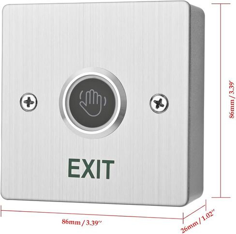 Infrared Sensor Exit Button with Back Box IR Touchless Door Release 304 Stainless Steel IP67 Waterproof with LED Indicator for Access Control Systems in Saudi Arabia