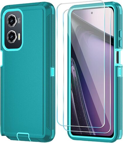 Qinmay Phone Case for Motorola Moto G Stylus 5G 2024 Case with HD Screen Protector, Heavy Duty Shockproof & Dropproof 3-Layer Cover Phone Case for Moto G Stylus 2024 (WineRed Pink) in Saudi Arabia