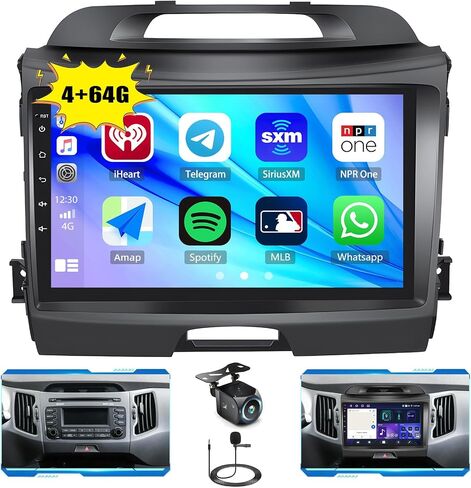 [2+64G] Android 13 Car Stereo for Kia Sportage 2010-2016 with Wireless Carplay&Android Auto,9 Inch Touch Screen Car Radio with Mirror Link GPS WiFi Bluetooth FM/RDS HiFi SWC Dual USB+Backup Camera in Saudi Arabia