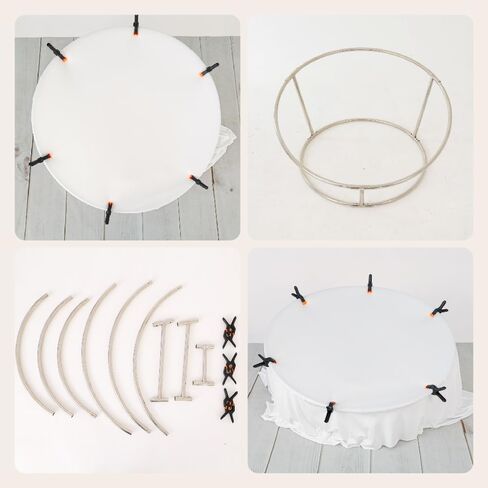 Kate Newborn Photography Props Stainless Steel Stand Set for Baby Photoshoot,Including Newborn Posing Beanbag(Unfilled), Elastic Fabric and 6 Clamps in Saudi Arabia