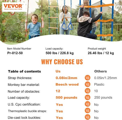 طقم Slackline Vevor مع خط التدريب ، معدات خط الركود على مساحة 60 قدمًا ، وإعدادًا سهلاً الحبل الضيق للأطفال البالغين ، ومجموعة كاملة مع حماة الأشجار ، ومدرب الذراع ، وحقيبة الحمل ، والتعليمات in Kuwait