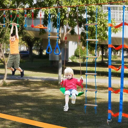 طقم Slackline Vevor مع خط التدريب ، معدات خط الركود على مساحة 60 قدمًا ، وإعدادًا سهلاً الحبل الضيق للأطفال البالغين ، ومجموعة كاملة مع حماة الأشجار ، ومدرب الذراع ، وحقيبة الحمل ، والتعليمات in Kuwait