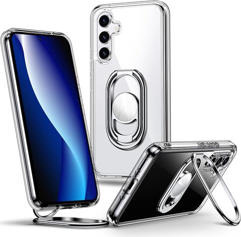 Shields Up for Samsung Galaxy S25 Ultra Case with Stand, Galaxy S25 Ultra Case Clear with Double Ring Holder [Adjustable & Foldable] Shockproof Protective Cover for Samsung S25 Ultra - Clear in Saudi Arabia