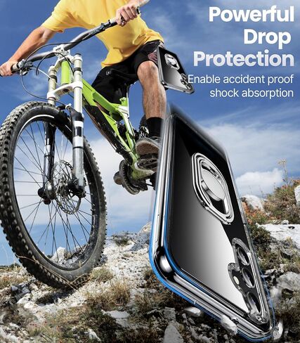 Shields Up for Samsung Galaxy S25 Ultra Case with Stand, Galaxy S25 Ultra Case Clear with Double Ring Holder [Adjustable & Foldable] Shockproof Protective Cover for Samsung S25 Ultra - Clear in Saudi Arabia