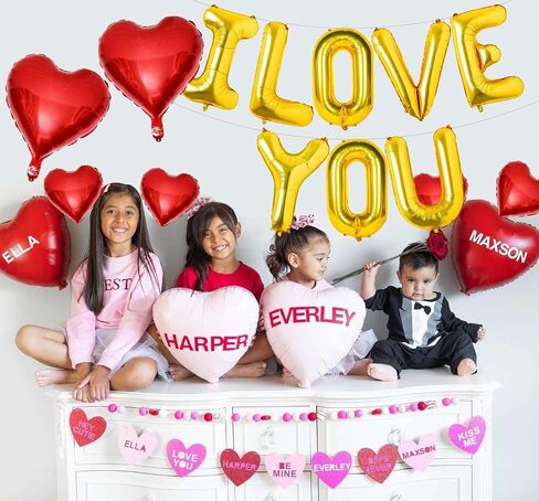 XOXO Balloons Red Pink XOXO Heart Balloons Valentines Day Decorations for for Valentines Day Bridal Shower Wedding Romantic Special Night Party Supplies Decorations in Saudi Arabia
