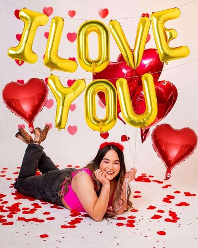 XOXO Balloons Red Pink XOXO Heart Balloons Valentines Day Decorations for for Valentines Day Bridal Shower Wedding Romantic Special Night Party Supplies Decorations in Saudi Arabia