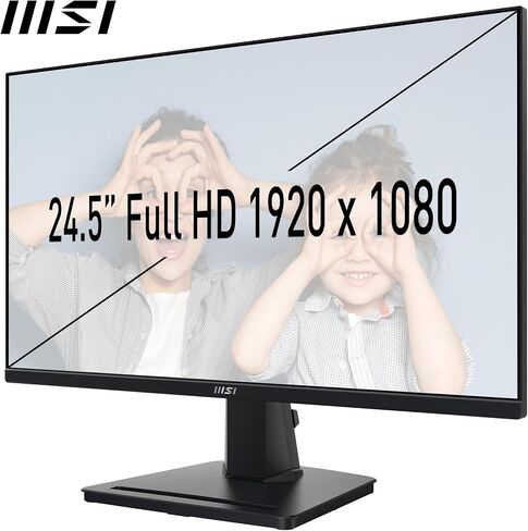 MSI PRO MP252 E2 24.5-inch IPS 1920 x 1080 (FHD) Gaming Office Monitor, 120Hz, Adaptive-Synch, HDR Ready, HDMI, VGA Port, Display Port,VESA Mountable, Tilt, Speaker, 4-Side Slim Bezel, 1ms, Black in Saudi Arabia