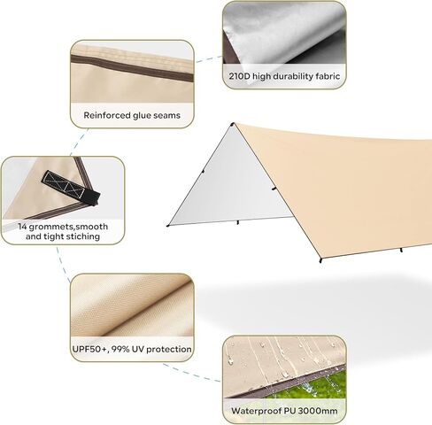 SAN LIKE Vehicle Awning Pole Outdoor Off-Road Camping Set, PU 3000mm Waterproof UV50+ Car Side Awning Sun Shade for Most Jeep/SUV/Truck/Van in Saudi Arabia