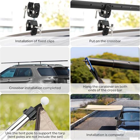 SAN LIKE Vehicle Awning Pole Outdoor Off-Road Camping Set, PU 3000mm Waterproof UV50+ Car Side Awning Sun Shade for Most Jeep/SUV/Truck/Van in Saudi Arabia