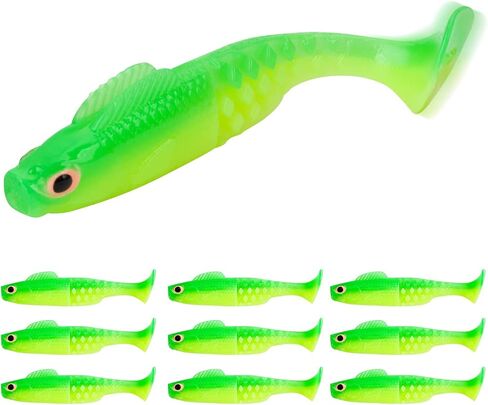 10 Pieces Bass Swimbaits Soft Plastic, 2.6 Inch Paddle Tail Swimbaits Soft Plastic Fishing Lures, Lifelike Drop Shot Lures Bass Baits Shad Baits for Saltwater Freshwater, Bass, Trout, Walleye in Saudi Arabia