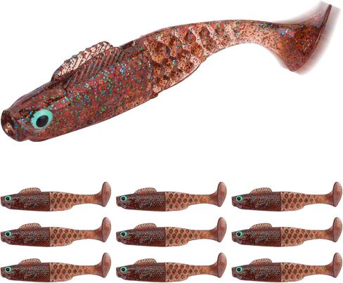 10 Pieces Bass Swimbaits Soft Plastic, 2.6 Inch Paddle Tail Swimbaits Soft Plastic Fishing Lures, Lifelike Drop Shot Lures Bass Baits Shad Baits for Saltwater Freshwater, Bass, Trout, Walleye in Saudi Arabia